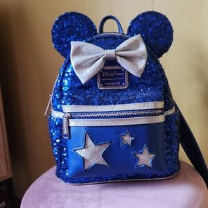 Loungefly Sparkling Blue Kids Backpack with Stars